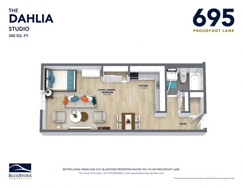 the dahlia studio suite floor plan
